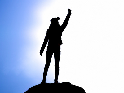胜利的剪影图片