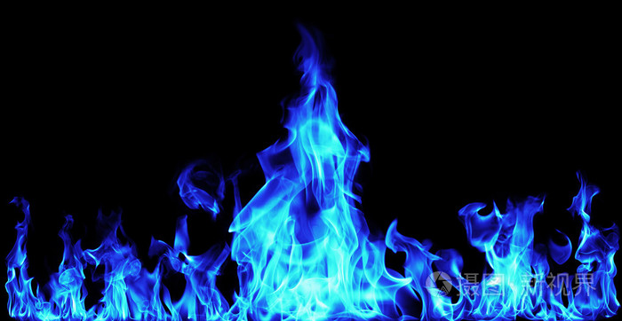 在白色背景上的蓝色火