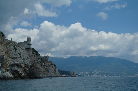 燕窝是装饰的城堡的建筑和历史，城市雅尔塔黑海岸边的主要吸引力纪念碑