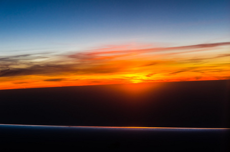 飞机的日落美景
