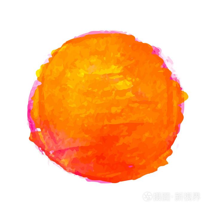 水彩的太阳,矢量图