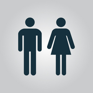 男人和女人的图标 卫生间标识 厕所图标