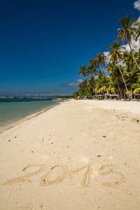 群色阿洛纳海滩与写 2013菲律宾