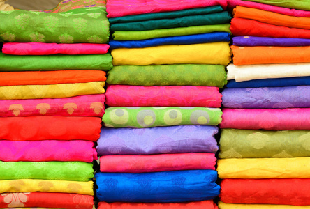 堆的布在印度当地市场