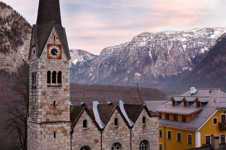 奥地利阿尔卑斯山索尔兹卡默古特哈尔斯塔特新教教堂