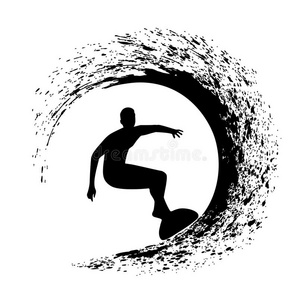 冲浪者的剪影图片