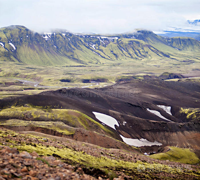 火山景观冰岛兰曼纳劳加