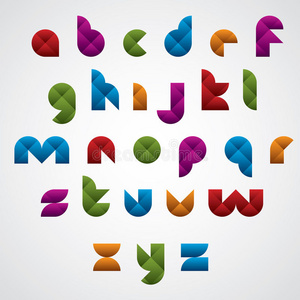 几何现代风格的菱形数字字母字母表。