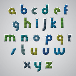 几何现代风格数字字母字母表。