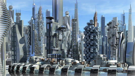 未来主义建筑城市照片