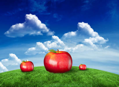 红苹果的合成图像