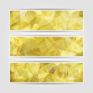 黄色三角形多边形横幅套装
