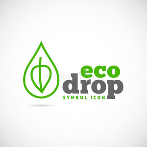 eco drop vector概念符号图标或徽标