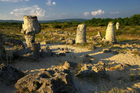 自然现象石林，保加利亚pobiti kamani