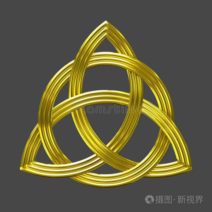 三位一体三位一体结金色符号