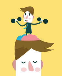 脑锻炼商人在动脑筋.照片