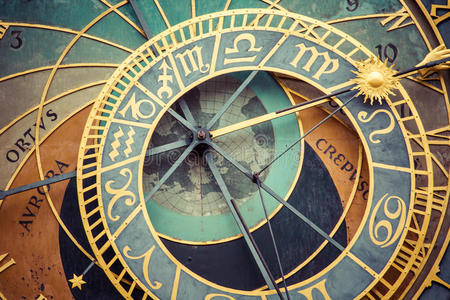 布拉格老城布拉格天文钟的细节