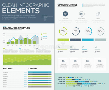 用户界面矢量元素到信息图形和可视化数据