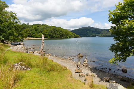 英国温德米尔湖区，一个美丽的夏日，蓝天