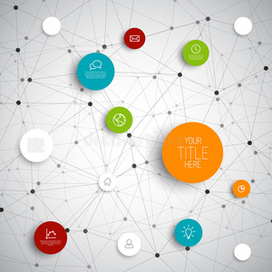 矢量抽象圆信息网络模板