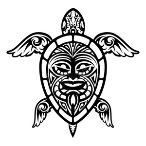 s纹身特写矢量龟波利尼西亚纹身照片
