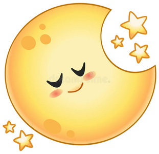 半个月亮月亮美人月亮和天空与月亮的夜空月亮月亮阶段拼贴上黑色孤立