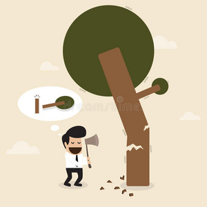 砍树卡通图片