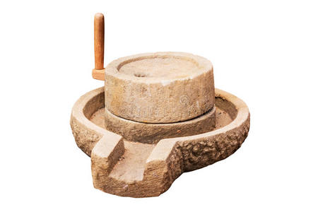 古代手工石磨.照片