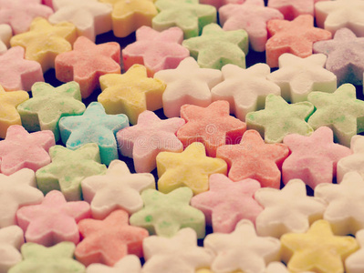 糖的明星彩色糖果明星复古复古照片