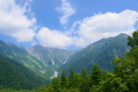 日本长野kamikochi的和田山