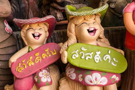泥娃娃泰国微笑泥娃娃照片