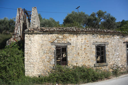 萨莫特拉斯的旧石头房子