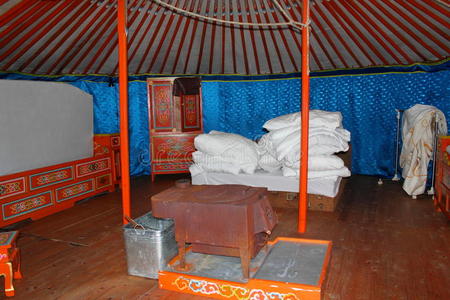 笔名蒙古之家蒙古包内部摄影图