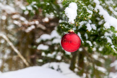 雪树上的圣诞饰品