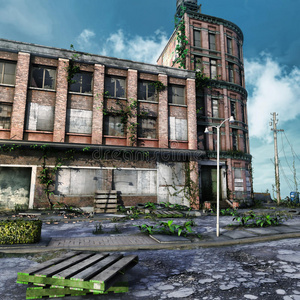 废弃城市广场照片