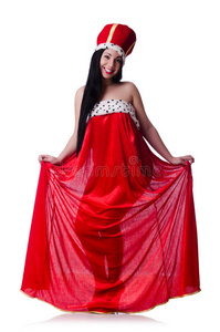 穿红色连衣裙的女王
