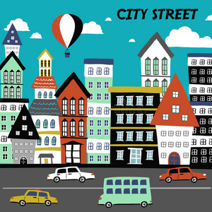城市街道概念的平面设计