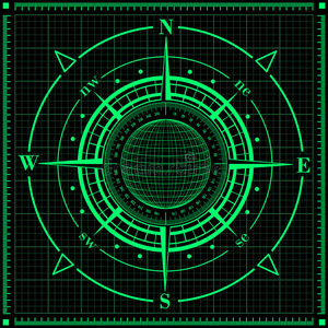 雷达罗盘和地球仪一起升起。