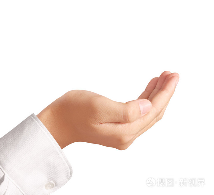 张开的手掌上孤立的一个手势