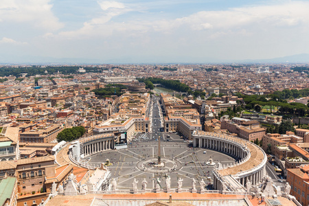 梵蒂冈和罗马城的鸟瞰图