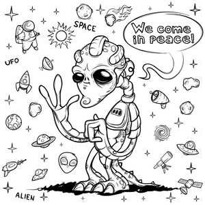 入侵火星人图片-入侵火星人素材-入侵火星人插画-摄图新视界