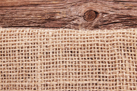 麻布和木质纹理背景