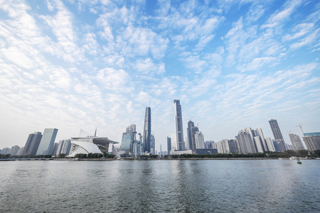 天际线和城市风貌的现代城市广州