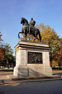 在圣彼得堡，俄罗斯彼得大帝骑马雕像
