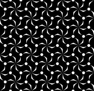 黑色和白色无缝的几何图案，抽象背景