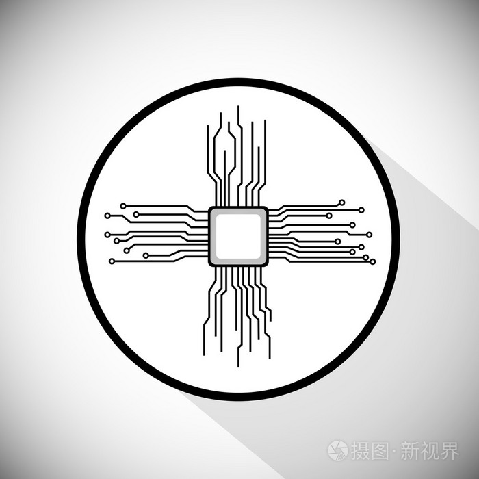 电路板上 cpu.抽象背景.矢量图插画-正版商用图片1i71wo-摄图新视界