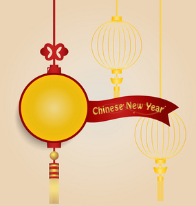 中国新年背景与农历新年装饰 ele