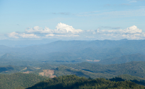 深山密林和天空