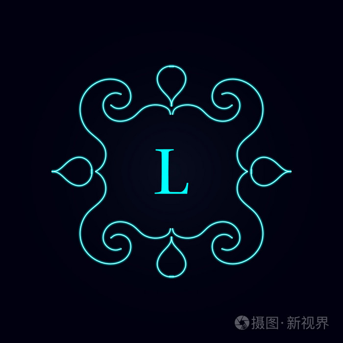 书法会标的花艺设计,复古图案标志字母 l