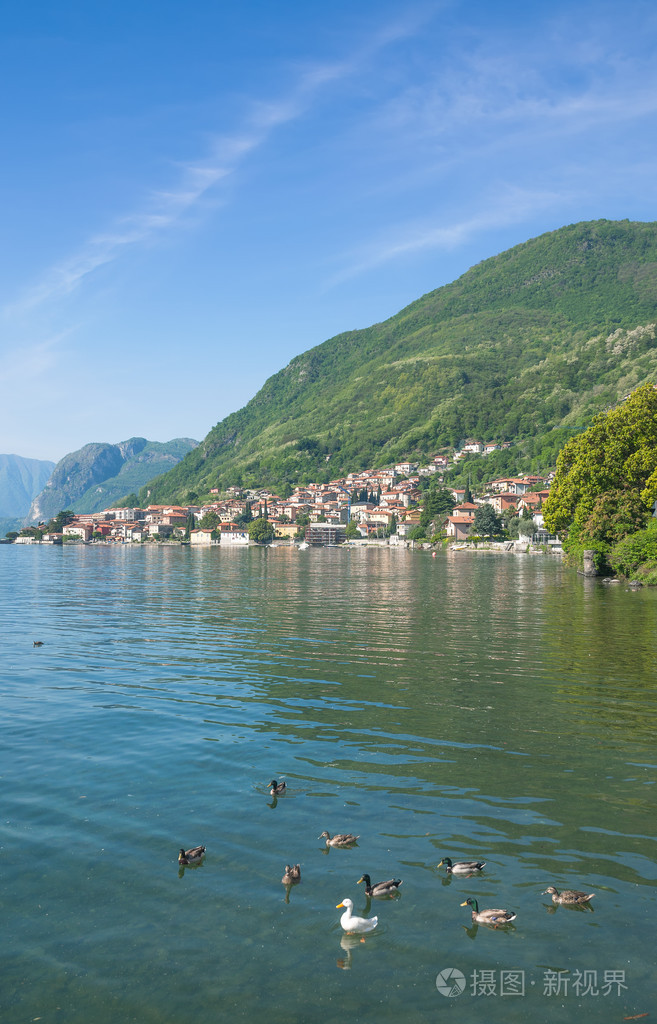 在科莫湖附近特雷麦作,意大利的湖泊,italien 西湖区,意大利